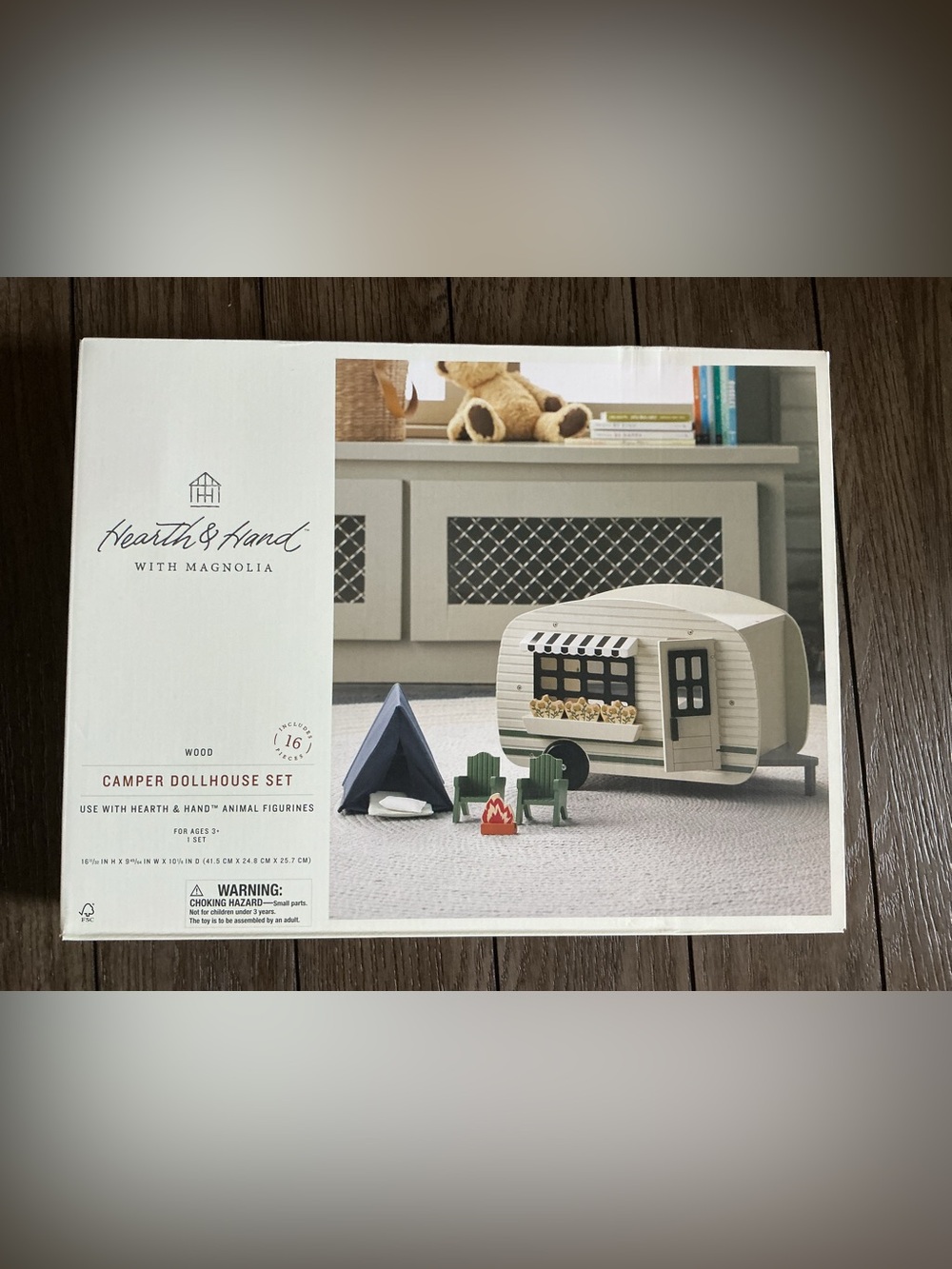 Hearth & Hand with MAGNOLIA wood Camper Dollhouse Set with Accessories